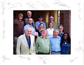 Faculty group photograph with autographs