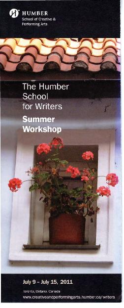 Brochure for the Humber School for Writers, Sumer 2011