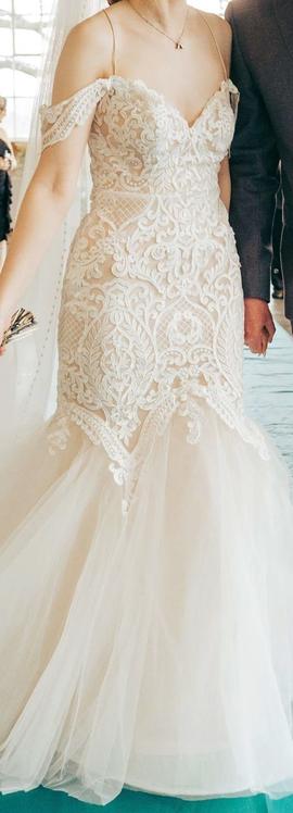 Scrollwork Mermaid Wedding Gown